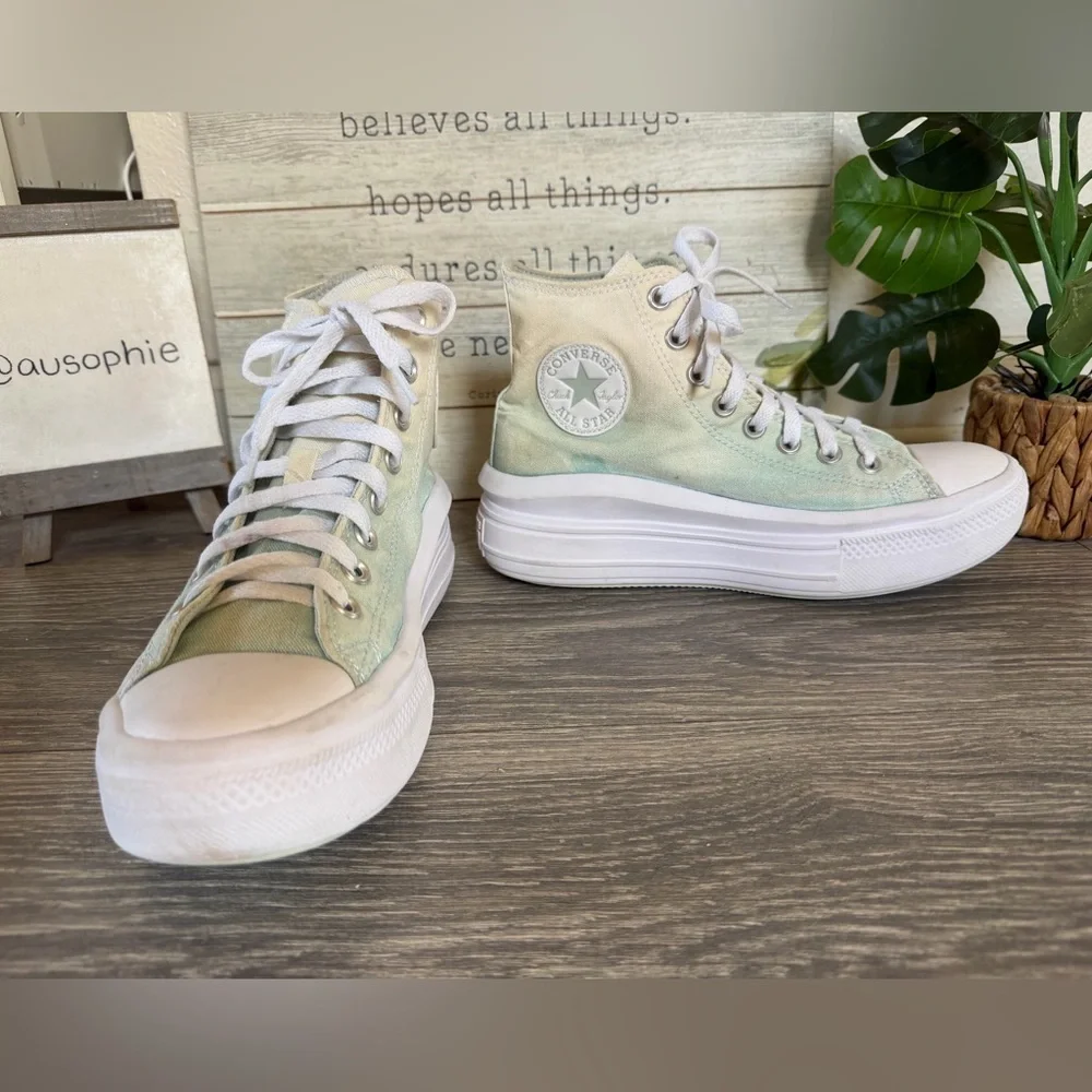 Converse Chucks All Star Move High Top Platform Sneaker Ombre Light Dew 8.5 - Picture 3 of 8